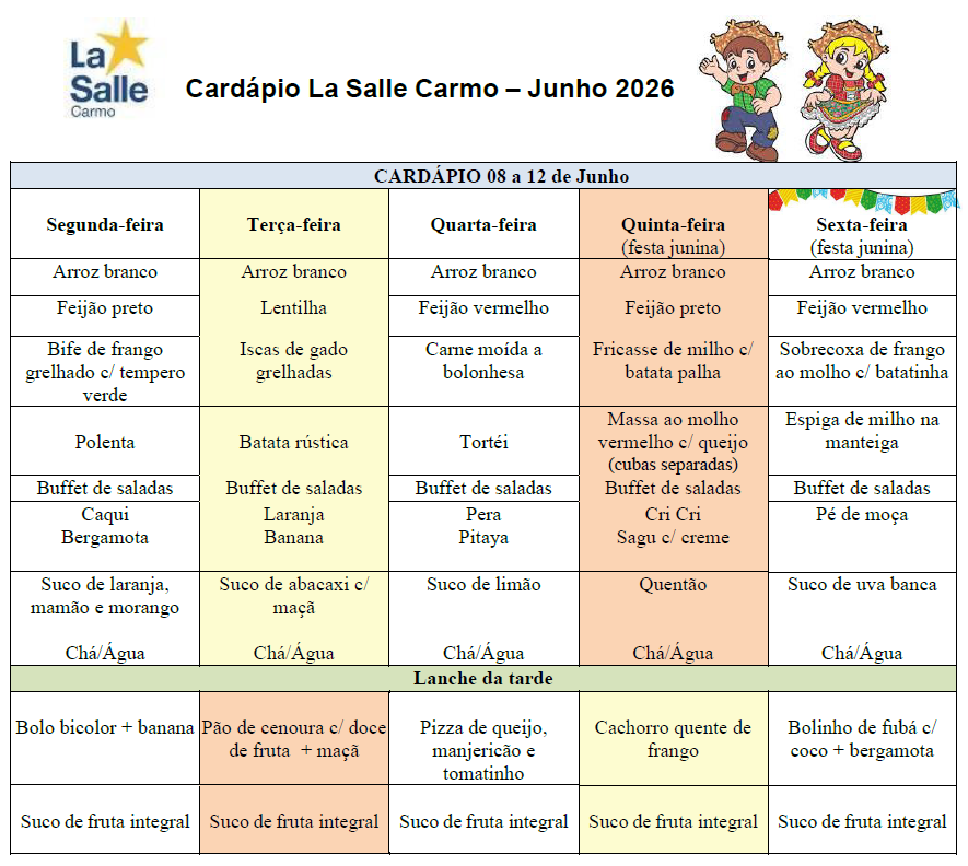 Cardapio 8junho